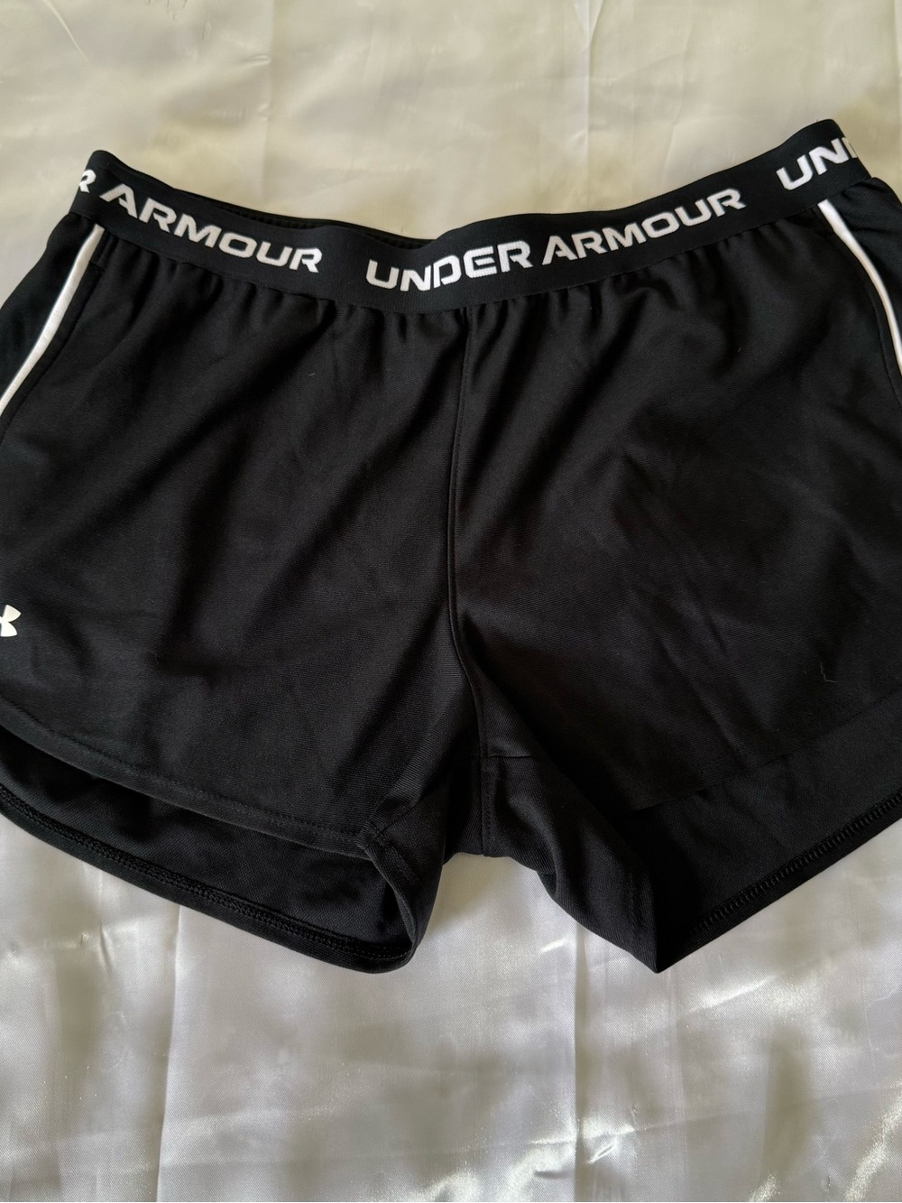 Under Armour Black Athletic Shorts with White Trim